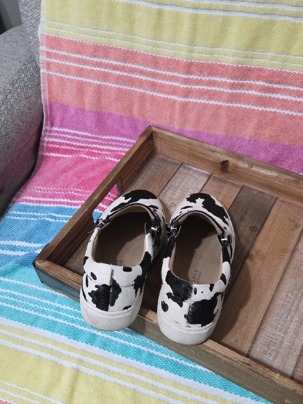 Canvas slip-on sneakers, Very Volatile Normande, cow print